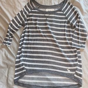 Abercrombie and Fitch grey and White, striped knit sweater size XS